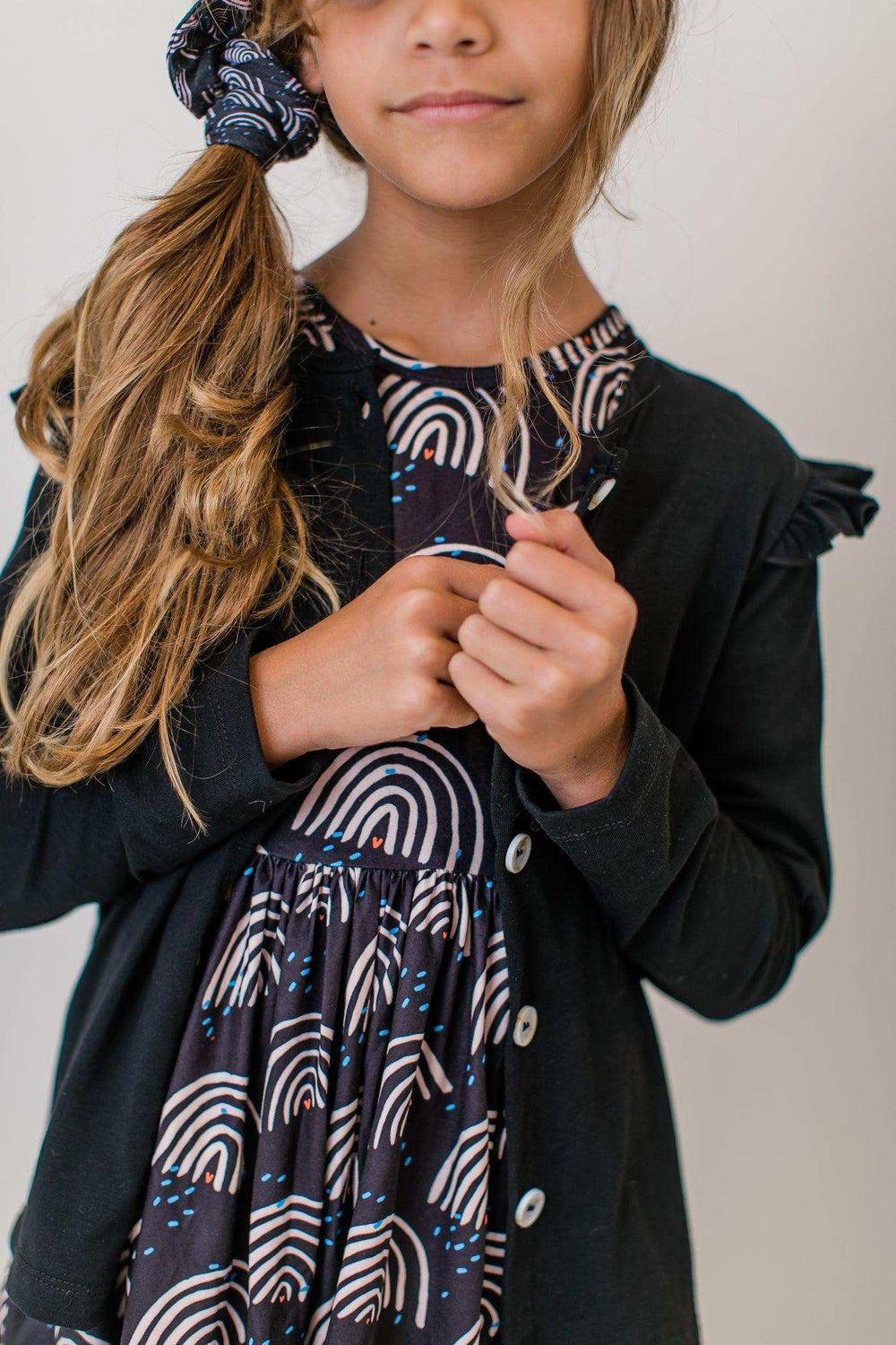 Black Ruffle Cardigan - Mila & Rose ® - Flyclothing LLC