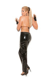Elegant Moments Black Zip Up Vinyl Pants V9207 - Elegant Moments - Flyclothing LLC