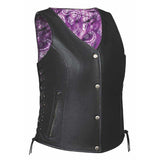 Verbena - Ladies Lining Leather Vest - Unik Just for Bikers - Flyclothing LLC