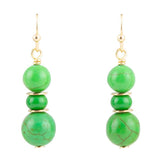 Vibrant Green Magnesite Golden Drop Earrings - Barse Jewelry - Flyclothing LLC