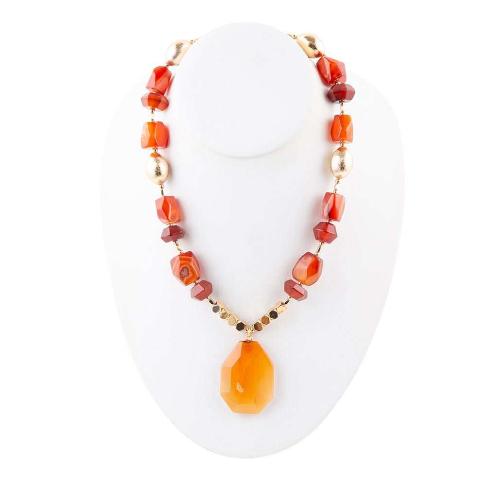Victoria Carnelian Pendant Necklace - Barse Jewelry - Flyclothing LLC