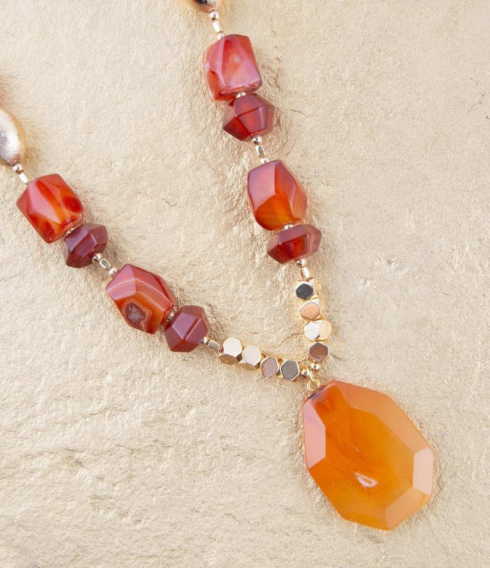 Victoria Carnelian Pendant Necklace - Barse Jewelry - Flyclothing LLC