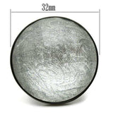 VL003 - IP Black(Ion Plating) Brass Ring with Synthetic Synthetic Stone in Light Gray - Alamode - Flyclothing LLC