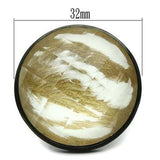 VL004 - IP Black(Ion Plating) Brass Ring with Synthetic Synthetic Stone in Brown - Alamode - Flyclothing LLC