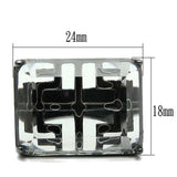 VL008 - TIN Cobalt Black Brass Ring with Synthetic Synthetic Stone in Clear - Alamode - Flyclothing LLC