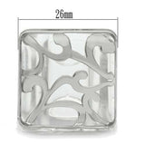 VL012 - Rhodium Brass Ring with Synthetic Synthetic Stone in Clear - Alamode - Flyclothing LLC