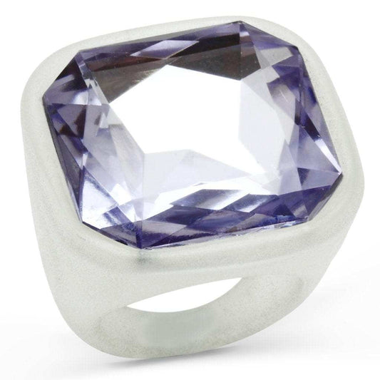 VL013 - Resin Ring with Synthetic Acrylic in Light Amethyst - Alamode - Flyclothing LLC