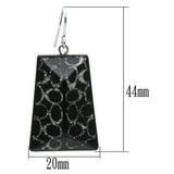 VL020 - IP rhodium (PVD) Brass Earrings with Synthetic Synthetic Stone in Jet - Alamode - Flyclothing LLC