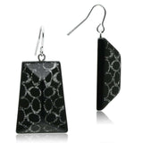 VL020 - IP rhodium (PVD) Brass Earrings with Synthetic Synthetic Stone in Jet - Alamode - Flyclothing LLC