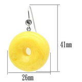 VL021 - IP rhodium (PVD) Brass Earrings with Synthetic Synthetic Stone in Topaz - Alamode - Flyclothing LLC