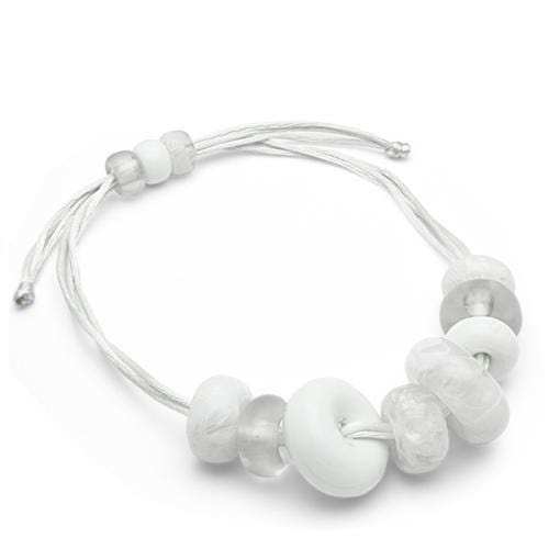 VL024 - Resin Necklace with Synthetic Synthetic Stone in White - Alamode - Flyclothing LLC