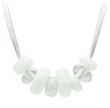 VL024 - Resin Necklace with Synthetic Synthetic Stone in White - Alamode - Flyclothing LLC