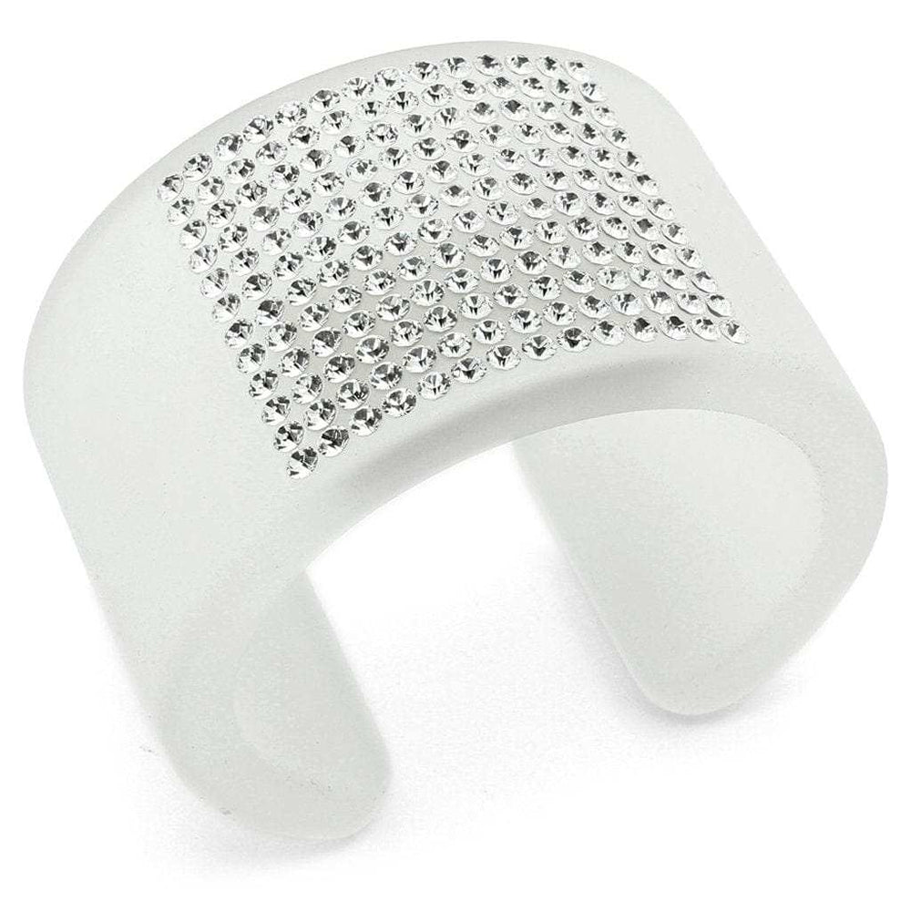 VL026 - Resin Bangle with Top Grade Crystal in Clear - Alamode - Flyclothing LLC