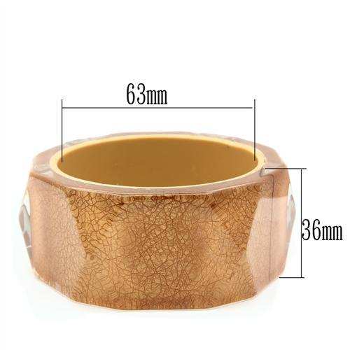 VL027 - Resin Bangle with Synthetic Synthetic Stone in Brown - Alamode - Flyclothing LLC