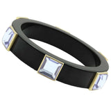 VL031 - IP Gold(Ion Plating) Brass Bangle with Synthetic Acrylic in Light Amethyst - Alamode - Flyclothing LLC