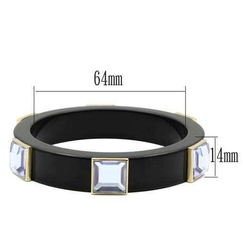 VL031 - IP Gold(Ion Plating) Brass Bangle with Synthetic Acrylic in Light Amethyst - Alamode - Flyclothing LLC