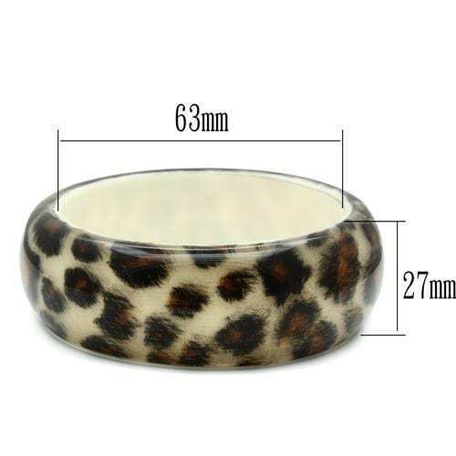 VL033 - Resin Bangle with Synthetic Synthetic Stone in Animal pattern - Alamode - Flyclothing LLC