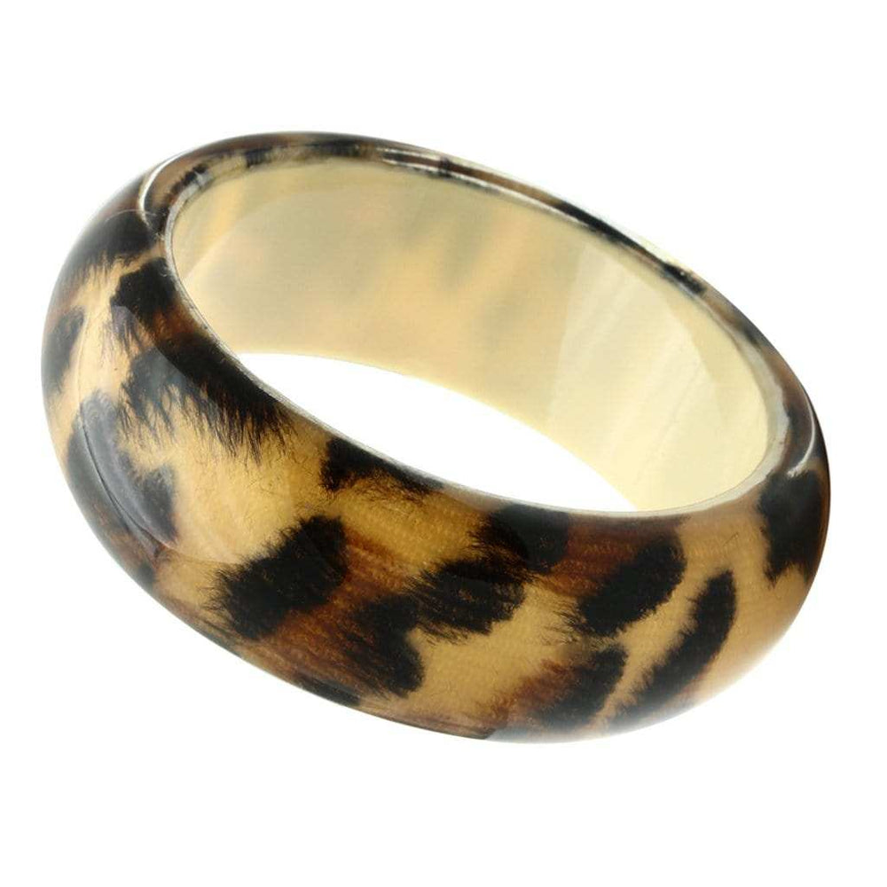 VL034 - Resin Bangle with Synthetic Synthetic Stone in Animal pattern - Alamode - Flyclothing LLC