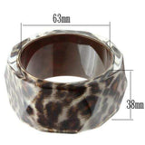 VL035 - Resin Bangle with Synthetic Synthetic Stone in Animal pattern - Alamode - Flyclothing LLC