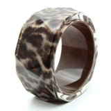 VL035 - Resin Bangle with Synthetic Synthetic Stone in Animal pattern - Alamode - Flyclothing LLC