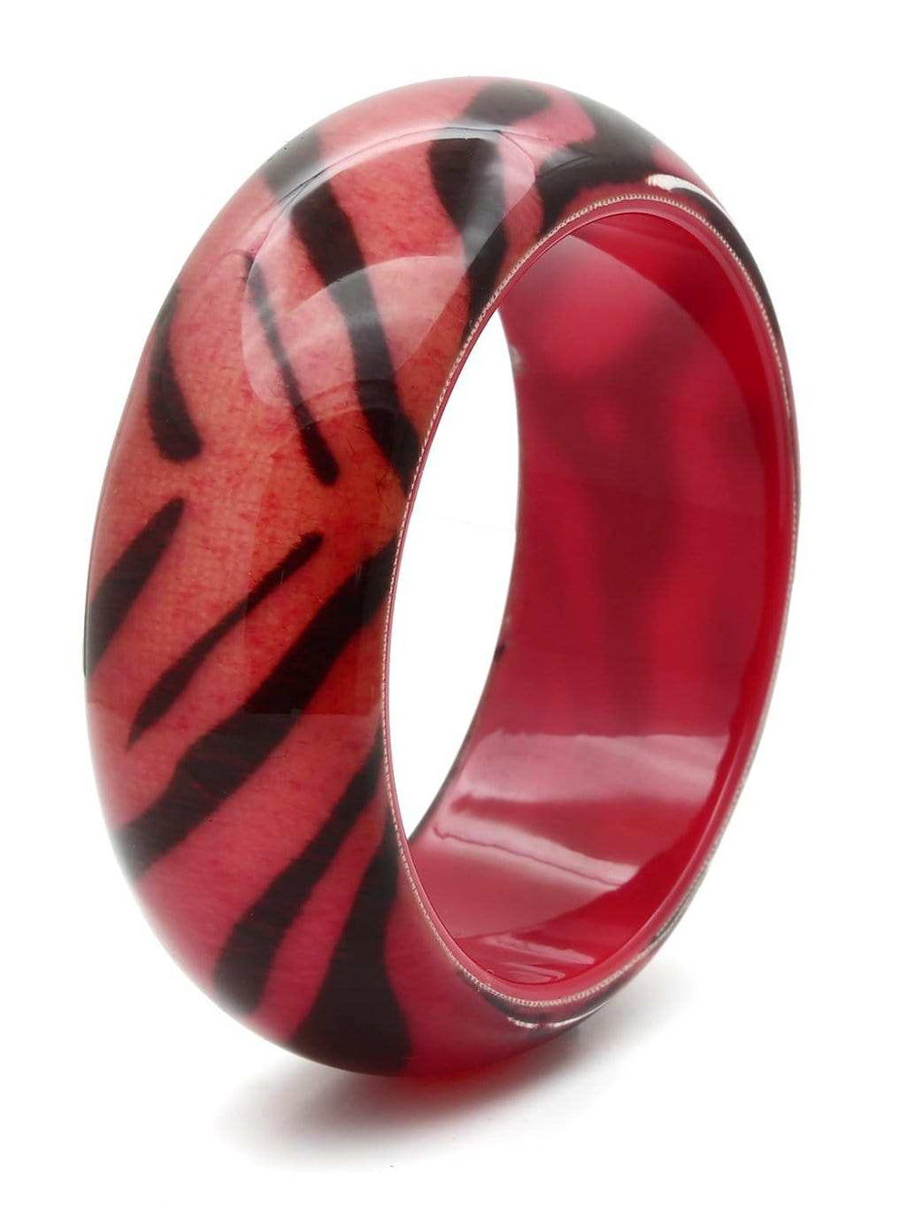VL036 - Resin Bangle with Synthetic Synthetic Stone in Animal pattern - Alamode - Flyclothing LLC