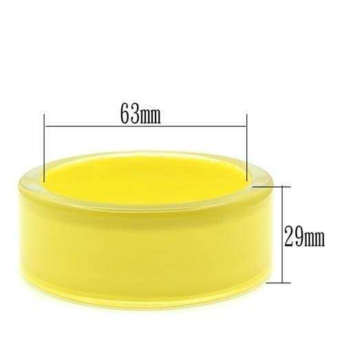 VL042 - Resin Bangle with Synthetic Synthetic Stone in Citrine Yellow - Alamode - Flyclothing LLC