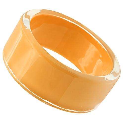 VL043 - Resin Bangle with Synthetic Synthetic Stone in Orange - Alamode - Flyclothing LLC