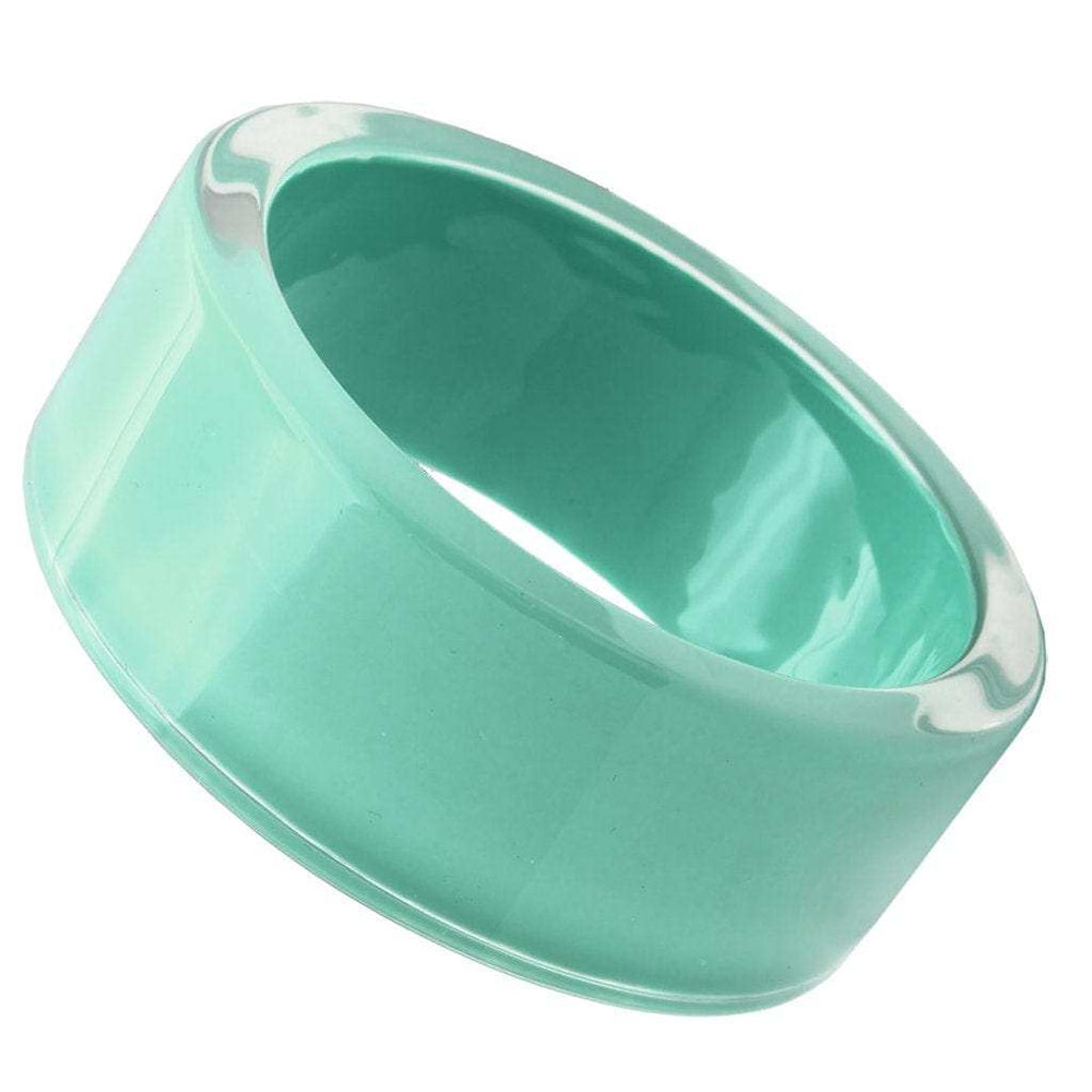 VL044 - Resin Bangle with Synthetic Synthetic Stone in Emerald - Alamode - Flyclothing LLC