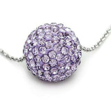 VL056 - Rhodium Brass Chain Pendant with Top Grade Crystal in Light Amethyst - Alamode - Flyclothing LLC