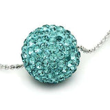 VL059 - Rhodium Brass Chain Pendant with Top Grade Crystal in Sea Blue - Alamode - Flyclothing LLC