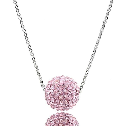 VL060 - Rhodium Brass Chain Pendant with Top Grade Crystal in Emerald - Alamode - Flyclothing LLC
