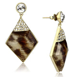VL063 - IP Gold(Ion Plating) Brass Earrings with Synthetic Synthetic Stone in Animal pattern - Alamode - Flyclothing LLC