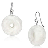 VL068 - IP rhodium (PVD) Brass Earrings with Synthetic Synthetic Stone in White - Alamode - Flyclothing LLC