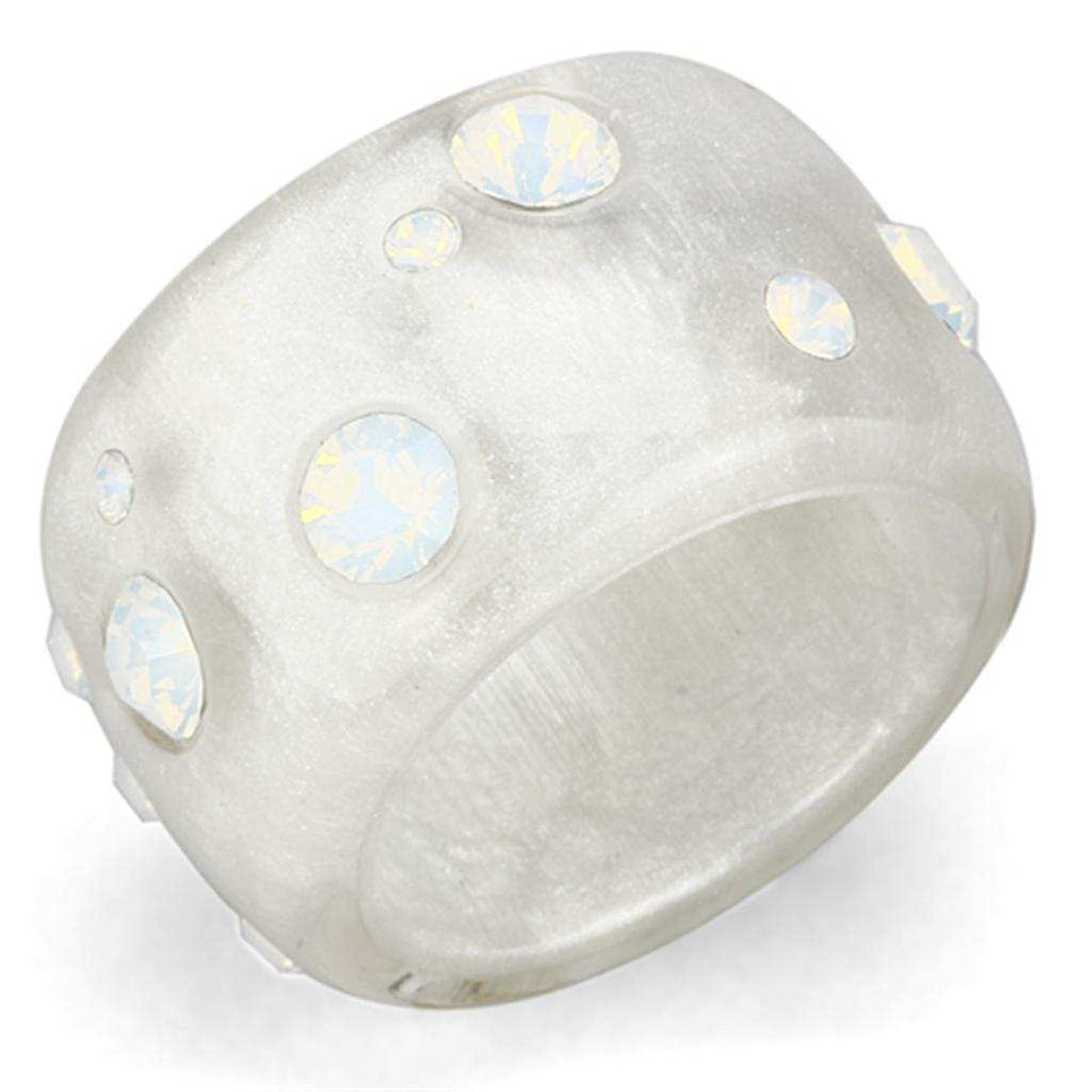 VL078 - Resin Ring with Top Grade Crystal in Aurora Borealis (Rainbow Effect) - Alamode - Flyclothing LLC