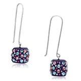 VL089 - High polished (no plating) Stainless Steel Earrings with Top Grade Crystal in Multi Color - Alamode - Flyclothing LLC
