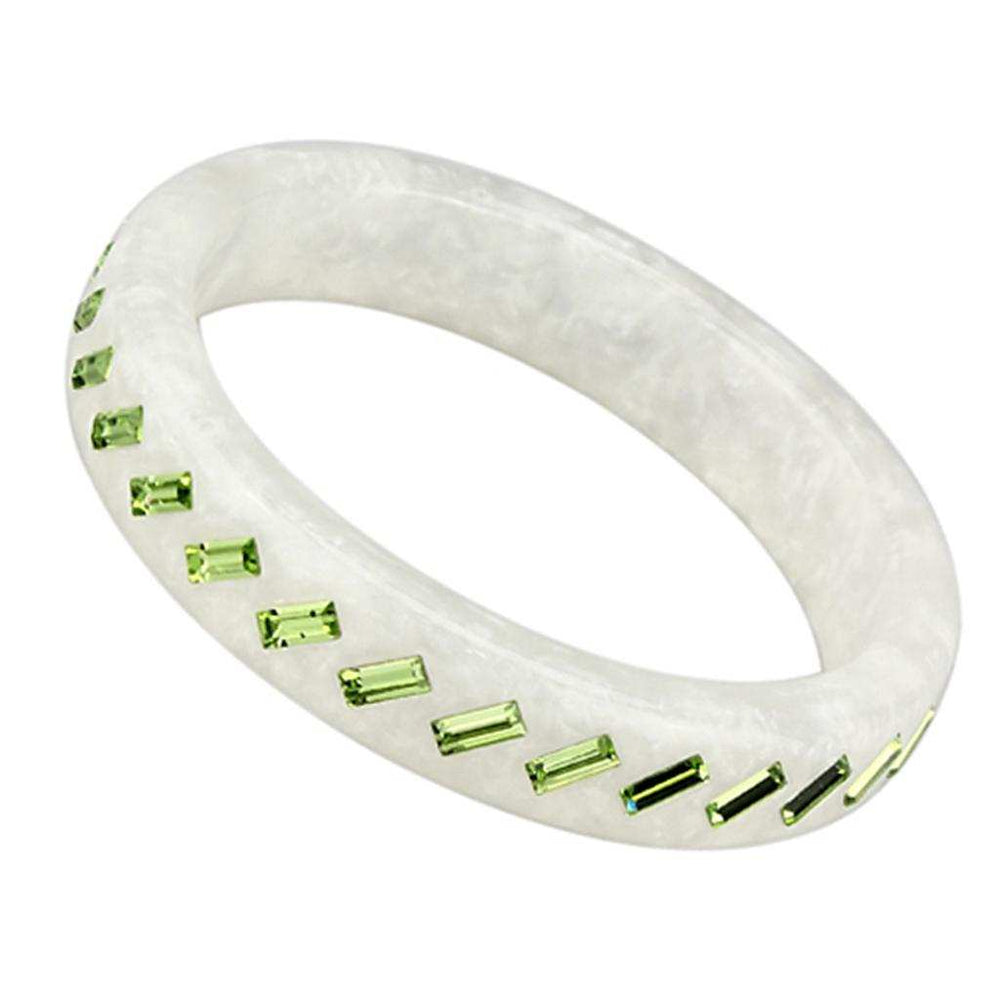 VL093 - Resin Bangle with Top Grade Crystal in Peridot - Alamode - Flyclothing LLC