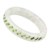 VL093 - Resin Bangle with Top Grade Crystal in Peridot - Alamode - Flyclothing LLC