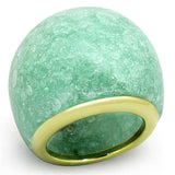 VL110 - IP Gold(Ion Plating) Stainless Steel Ring with Synthetic Synthetic Stone in Emerald - Alamode - Flyclothing LLC