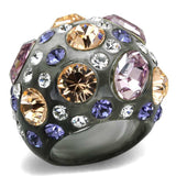 VL114 - Resin Ring with Top Grade Crystal in Multi Color - Alamode - Flyclothing LLC