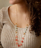 Watermelon Kiss Mint Jasper Golden Long Necklace - Barse Jewelry - Flyclothing LLC
