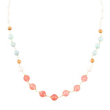 Watermelon Kiss Mint Jasper Golden Long Necklace - Barse Jewelry - Flyclothing LLC