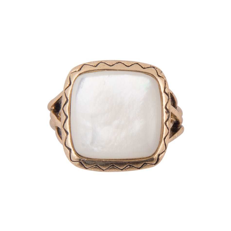 Wave of White Mother of Pearl Golden Ring - Barse Jewelry - Flyclothing LLC