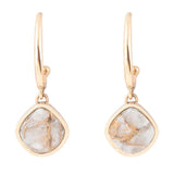 White and Golded Calcite Drop Earrings - Barse Jewelry - Flyclothing LLC