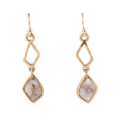 White Calcite Matrix and Bronze Drop Earrings - Barse Jewelry - Flyclothing LLC
