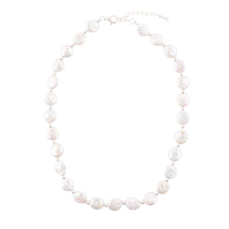 White Fresh Water Pearl Sterling Silver Necklace - Barse Jewelry - Flyclothing LLC