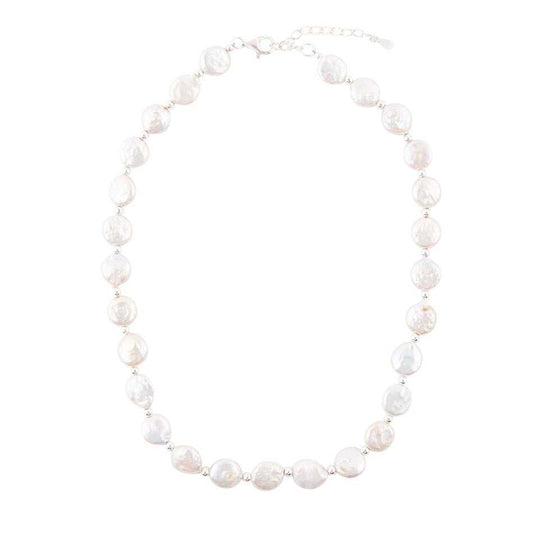 White Fresh Water Pearl Sterling Silver Necklace - Barse Jewelry - Flyclothing LLC
