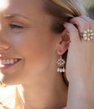White Hibiscus Mother of Pearl and Golden Ring - Barse Jewelry - Flyclothing LLC