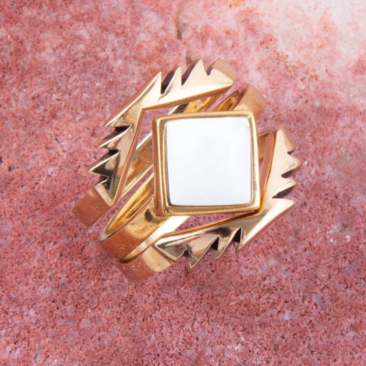 White Jasper Aztec Ring - Barse Jewelry - Flyclothing LLC
