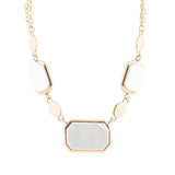 White Mother of Pearl and Golden Bronze Statement Necklace - Barse Jewelry - Flyclothing LLC