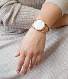 White Mother of Pearl Golden Bamboo Cuff Bracelet - Barse Jewelry - Flyclothing LLC